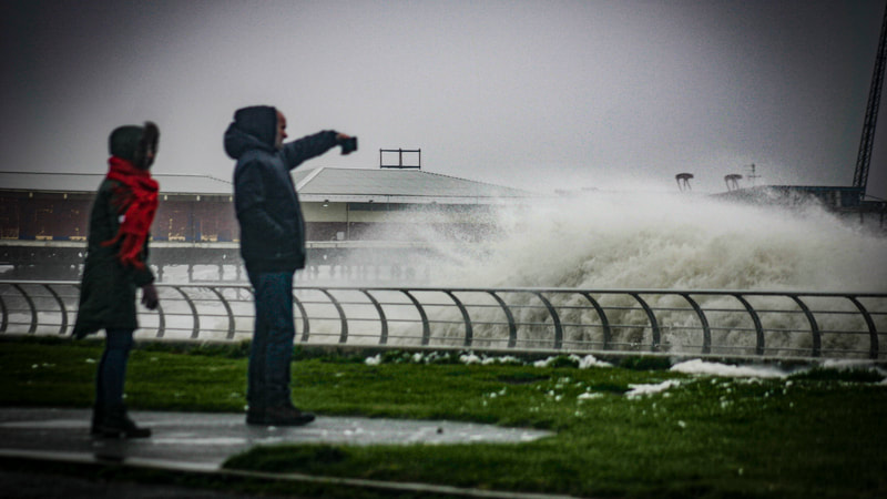 Storm and Gales on the Blackpool prom - Storm Ciara